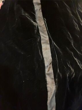 Randolph duke Black Velvet Garment with Silver/Gray Satin Center Stripe